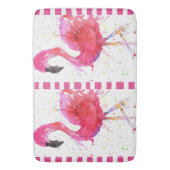 Schattigee en kleurrijke roze flamingo badmat (Voorkant Verticaal)