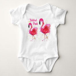 Schattigee en kleurrijke roze flamingo romper