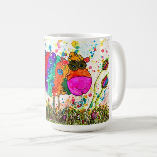 Schattigee en kleurrijke schapen Mok (Voorkant rechts)