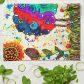 Schattigee en kleurrijke schapenkeukenhanddoek theedoek (Gevouwen)