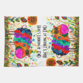 Schattigee en kleurrijke schapenkeukenhanddoek theedoek (Horizontaal)