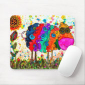 Schattigee en kleurrijke schapenmuizenpad muismat (Met muis)