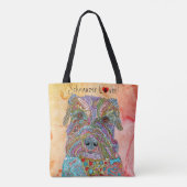 Schattigee en kleurrijke Schnauzer Lover Tote Bag (Achterkant)