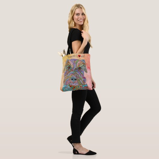 Schattigee en kleurrijke Schnauzer Lover Tote Bag (Op model)