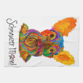 Schattigee en kleurrijke Schnauzer Mom Keukenhandd Theedoek (Horizontaal)