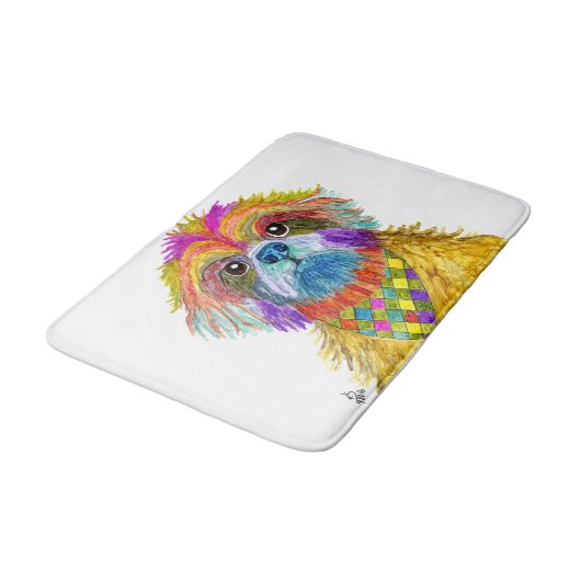 Schattigee en kleurrijke Shih Tzu badmat (Gekanteld)