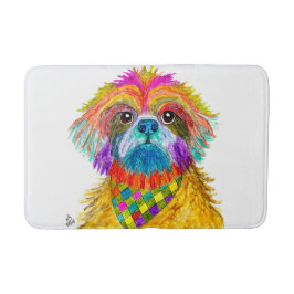 Schattigee en kleurrijke Shih Tzu badmat