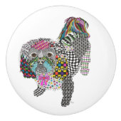 Schattigee en kleurrijke Shih Tzu deurknop - Keram Keramische Knop (Voorkant)