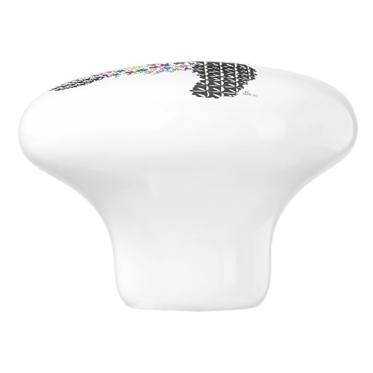 Schattigee en kleurrijke Shih Tzu deurknop - Keram Keramische Knop (Zijkant)