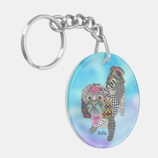 Schattigee en kleurrijke Shih Tzu Sleutelhanger (Voorkant Links)