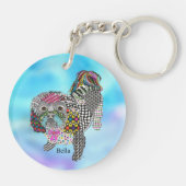 Schattigee en kleurrijke Shih Tzu Sleutelhanger (Achterkant)