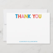 Schattigee en kleurrijke stoutmoedige typografie g bedankkaart (Voorkant)