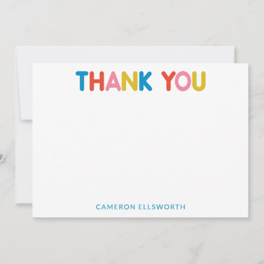 Schattigee en kleurrijke stoutmoedige typografie g bedankkaart (Voorkant)