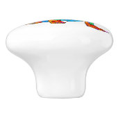 Schattigee en kleurrijke teckel deurknop - Keramis Keramische Knop (Zijkant)