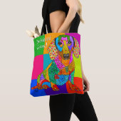 Schattigee en kleurrijke teckel liefhebber Canvas  Tote Bag (Dichtbij)