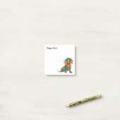 Schattigee en kleurrijke teckel post-it® notes (Op bureau)