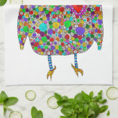 Schattigee en kleurrijke Uil Bloemen Keuken Handdo Theedoek (Gevouwen)