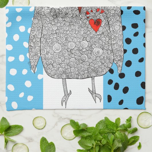 Schattigee en kleurrijke uil keukenhanddoek (Gevouwen)