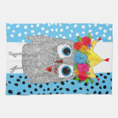 Schattigee en kleurrijke uil keukenhanddoek (Horizontaal)