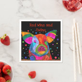 Schattigee en kleurrijke varkenscocktailservetten servet (Insitu)