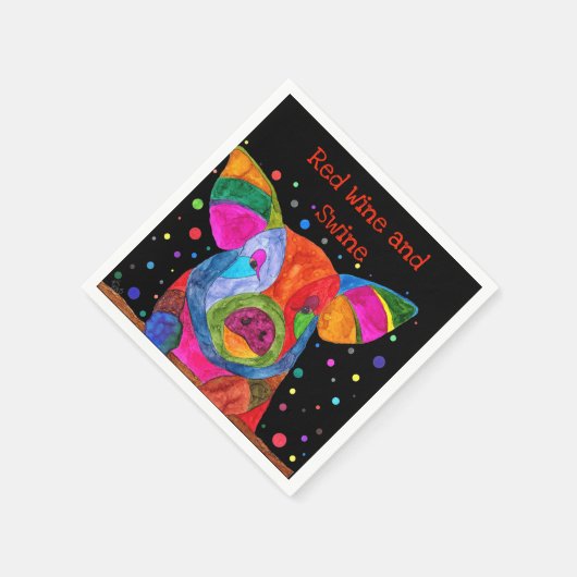 Schattigee en kleurrijke varkenscocktailservetten servet (Hoek)