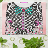 Schattigee en kleurrijke varkenskeukenhanddoek theedoek (Gevouwen)