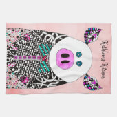 Schattigee en kleurrijke varkenskeukenhanddoek theedoek (Horizontaal)