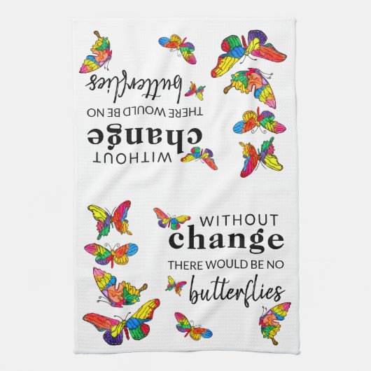 Schattigee en kleurrijke vlinder keukenhanddoek (Verticaal)