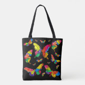 Schattigee en kleurrijke vlinders Canvas tas (Achterkant)