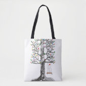 Schattigee en kleurrijke vogel op een Swing Canvas Tote Bag (Voorkant)