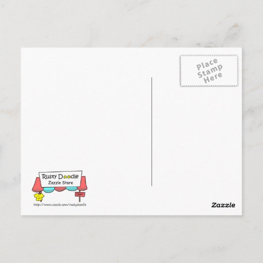 Schattigee en kleurrijke vogeltoon en een pauw briefkaart (Achterkant)