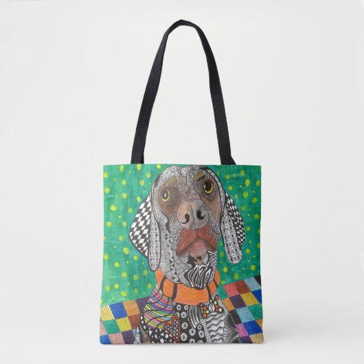 Schattigee en kleurrijke Weimaraner Canvas tas (Voorkant)