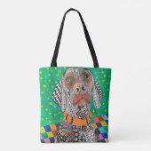 Schattigee en kleurrijke Weimaraner Canvas tas (Achterkant)