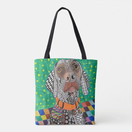 Schattigee en kleurrijke Weimaraner Canvas tas (Achterkant)