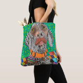 Schattigee en kleurrijke Weimaraner Canvas tas (Dichtbij)