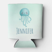 Schattigee en Leuke Blauw-Groene Kwallen Blikjeskoeler (Voorkant)