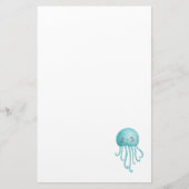 Schattigee en Leuke Blauw-Groene Kwallen Briefpapier (Voorkant)