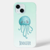 Schattigee en Leuke Blauw-Groene Kwallen Case-Mate iPhone Case (Achterkant)