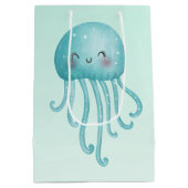 Schattigee en Leuke Blauw-Groene Kwallen Medium Cadeauzakje (Achterkant)