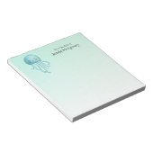 Schattigee en Leuke Blauw-Groene Kwallen Notitieblok (Schuin)