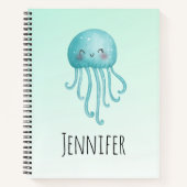 Schattigee en Leuke Blauw-Groene Kwallen Notitieboek (Voorkant)