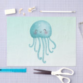 Schattigee en Leuke Blauw-Groene Kwallen Tissuepapier (Craft)