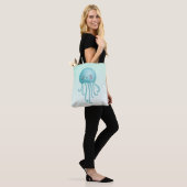Schattigee en Leuke Blauw-Groene Kwallen Tote Bag (Op model)