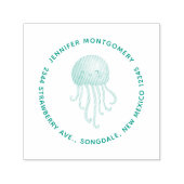 Schattigee en leuke kwallen Naam en adres Zelfinktende Stempel (Design)
