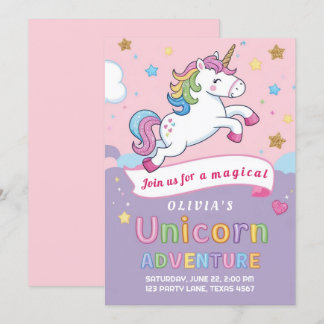 Schattigee en magische Eenhoorn Rainbow Girl Verja Kaart