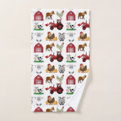 Schattigee en Moderne Boerderijdieren Patroon Dier Bad Handdoek (Handdoek)