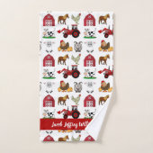 Schattigee en Moderne Boerderijdieren Patroon Dier Bad Handdoek (Handdoek)