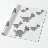 Schattigee en moderne Boho Dinosaur Party Cadeaupapier (Uitgerold)