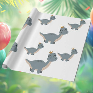 Schattigee en moderne Boho Dinosaur Party Cadeaupapier