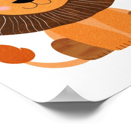 Schattigee en moderne handgetekende leeuwenkwekeri poster (Hoek)